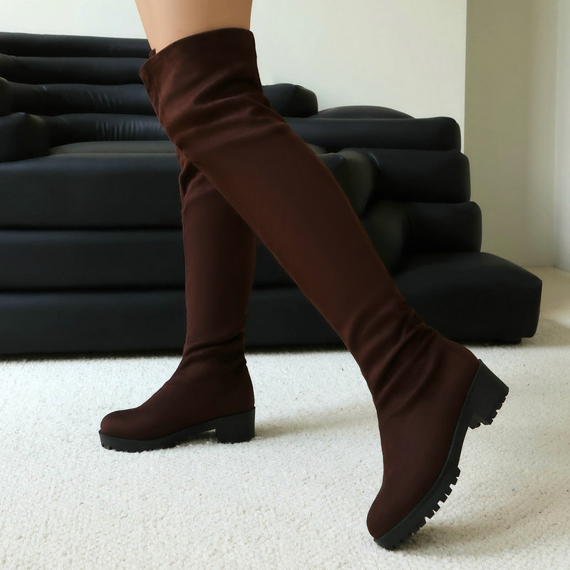 Faux Suede Leather Flock Slip- - огляд і ціна Sock Boot Women