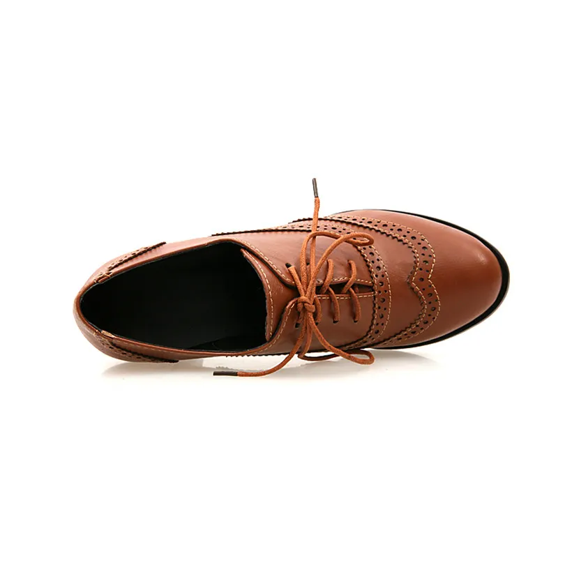 British Women Oxfords High Blo - огляд і ціна Oxford Lace Up Women