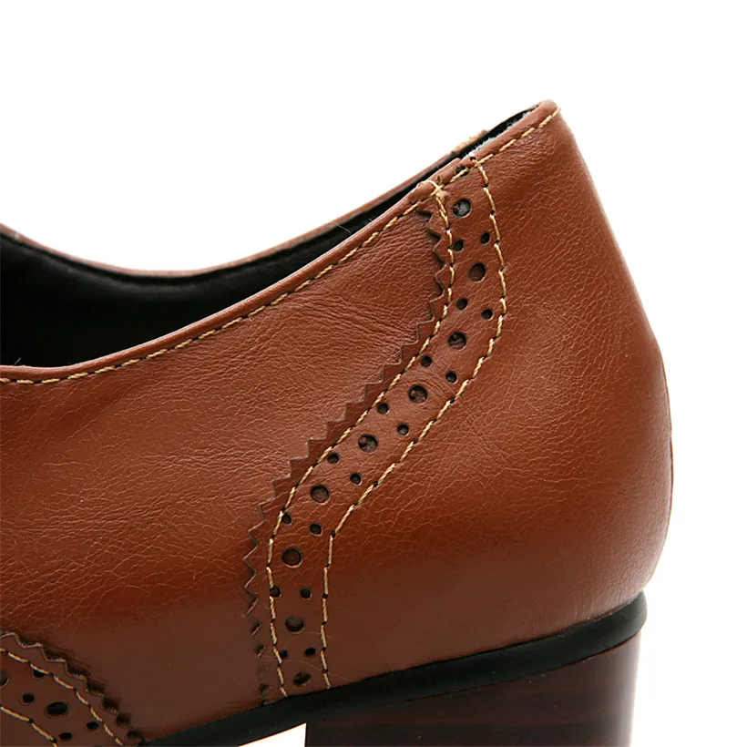 British Women Oxfords High Blo - огляд і ціна Oxford Lace Up Women