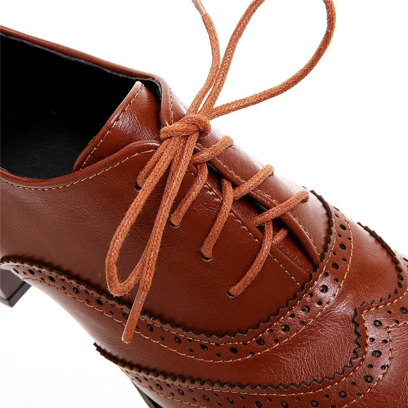 British Women Oxfords High Blo - огляд і ціна Oxford Lace Up Women